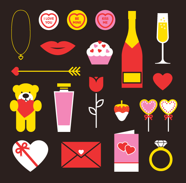 full set Free Valentines Vector Pack by Sivioco