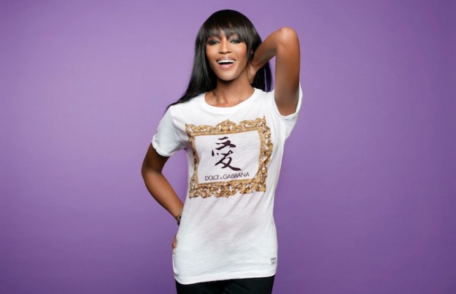 Charity Tees naomi campbell fashion for relief yoox collection 2012 dolce and gabbana1 650x420 Charity Tees