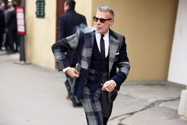 On The Streets of Pitti Uomo 2 nick wooster pitti uomo suit smoking tartan 650x433 On The Streets of Pitti Uomo 2