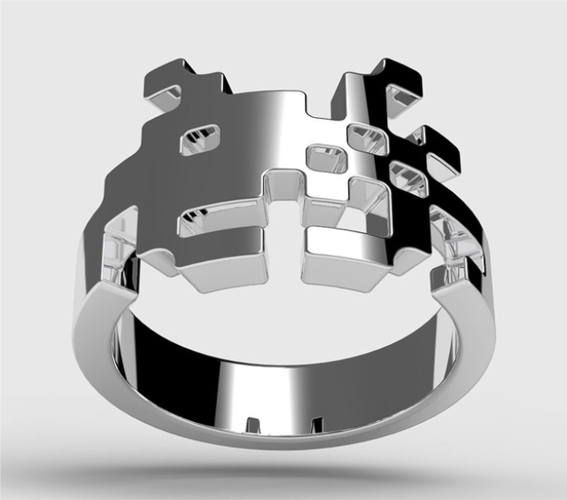 The Most Untraditional Engagement Rings space invaders The Most Untraditional Engagement Rings