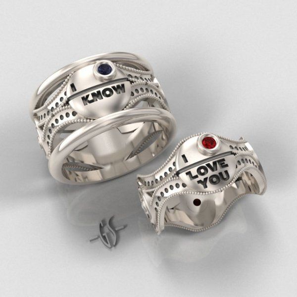 Star Wars Wedding Rings star wars wedding rings by Swankmetalsmithing 01 Star Wars Wedding Rings