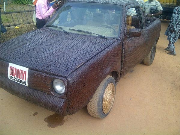 woven car1 African Car Made From Woven Raffia Palm