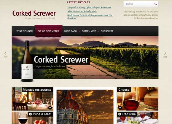 20 Beautiful Free PSD Website Templates Corked Screwer PSD Template 20 Beautiful Free PSD Website Templates