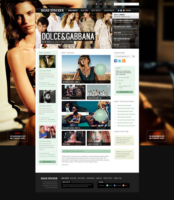 15 Fresh and Free Templates and UI Kits Dead Stocker – Fashion Free PSD Website Template 15 Fresh and Free Templates and UI Kits