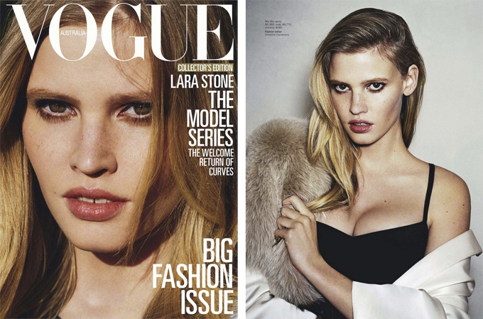 LaraStoneAngeloPennettaVoue00 Lara Stone Covers Vogue Australia March 2013