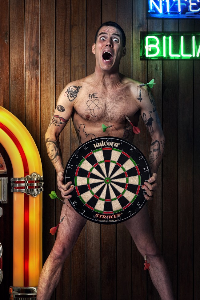 Tim Allen, Chris DElia, Steve O and more: Celebrities by Mike Campau and Paul Mobley Steve O dart FINAL 650x975 Tim Allen, Chris DElia, Steve O and more: Celebrities by Mike Campau and Paul Mobley