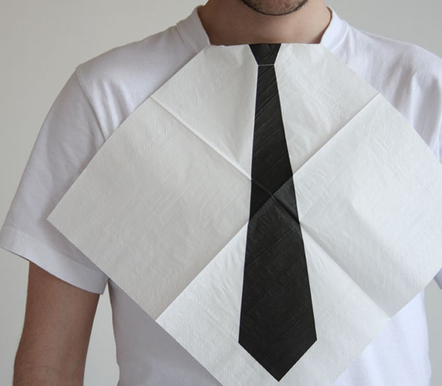 Napkins Designed To Look Like Ties Tie1 Napkins Designed To Look Like Ties