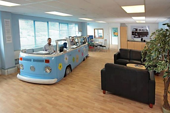VW Van Desk VW Van Makes One Groovy Workspace