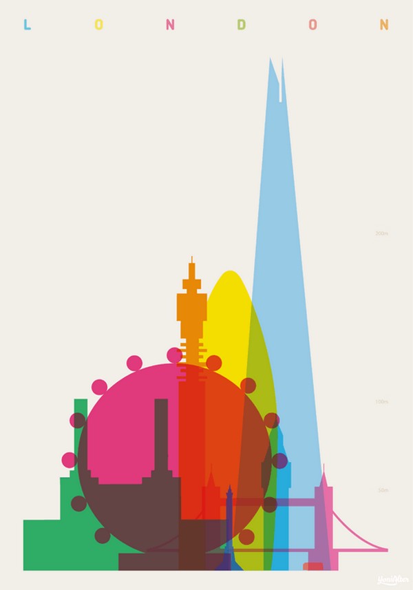 YoniAlter111 Shapes of Cities, illustrations by Yoni Alter‏.