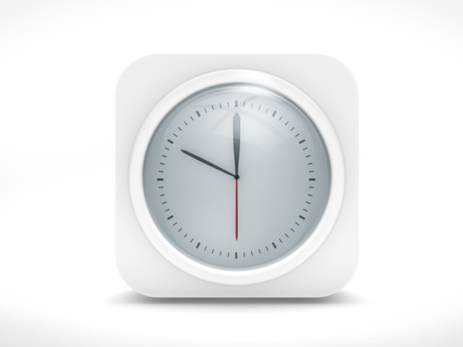 icon ios clock2 650x487 White Clock IOS Icon