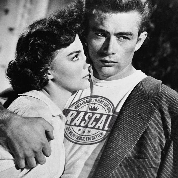 james dean rascal 750x750 James Dean wears Good and better t shirt