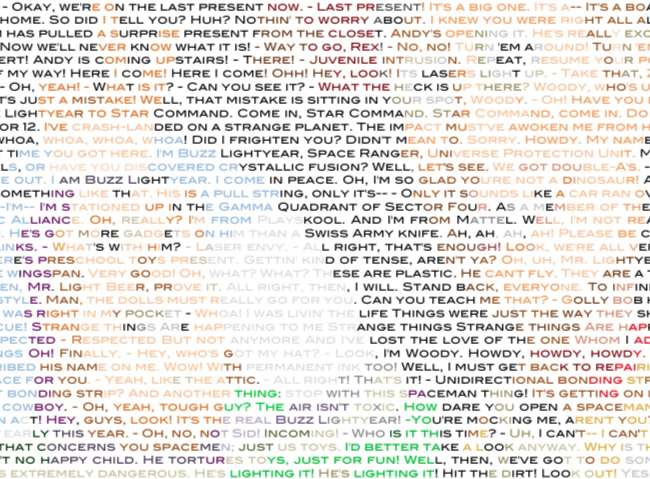 Toy Story Script Art Buzz Lightyear and Woody character silhouettes storyetsy Toy Story Script Art Buzz Lightyear and Woody character silhouettes