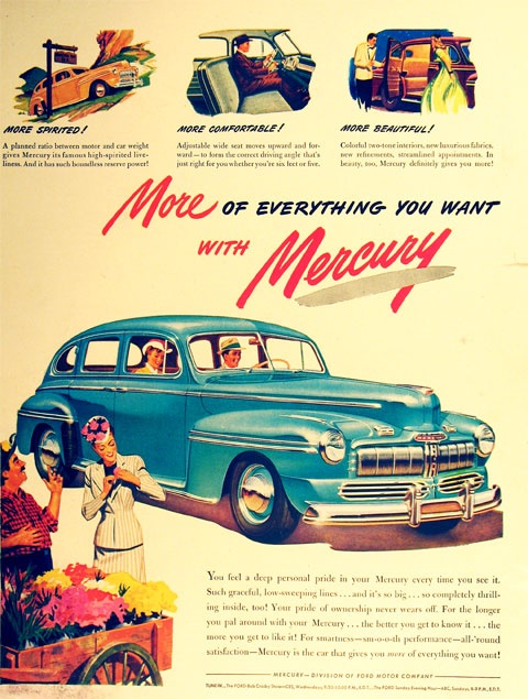 Vintage Advertising Posters of Cars and Trucks 1946 Mercury Vintage Advertising Posters of Cars and Trucks