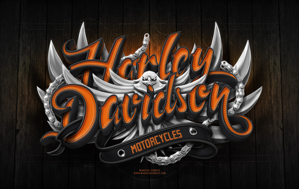 44Harley Davidson Poster 30 Inspiring Typography Designs