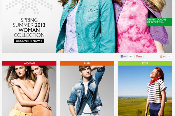 Benetton website Flat Designs to Inspire, to Amuse and to Impress