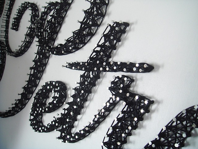 Typography Created with String and Nails Corn Studio Petrol String Art 02 Typography Created with String and Nails