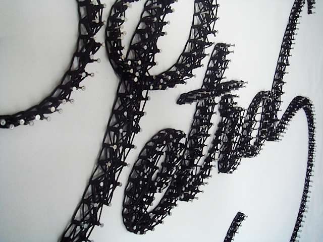 Typography Created with String and Nails Corn Studio Petrol String Art 03 Typography Created with String and Nails