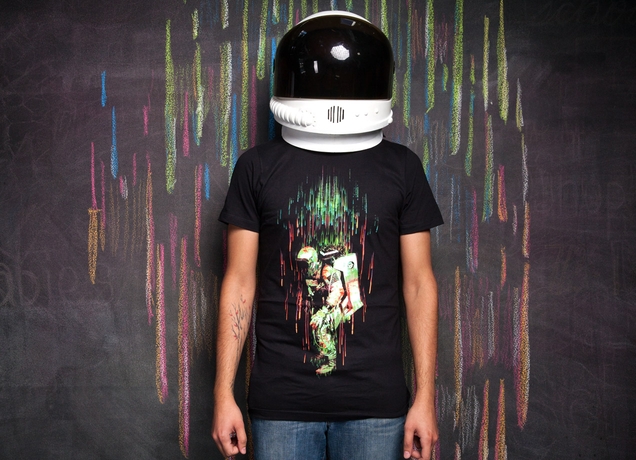 Custom Tee design FALLING FROM THE SPACEDesign by Sebastian Andaur girl Falling from the space, design by Sebastian Andaur