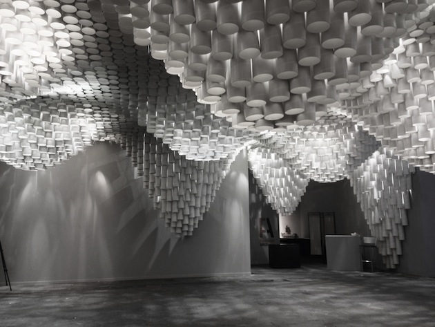 Paper Tube Chandelier Lighting Installation Light 1 Paper Tube Chandelier Lighting Installation