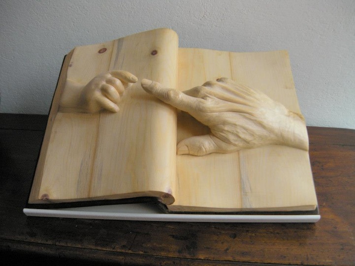 Life Emerges Inside Elaborately Carved Wooden Books NinoOrlandi1 Life Emerges Inside Elaborately Carved Wooden Books