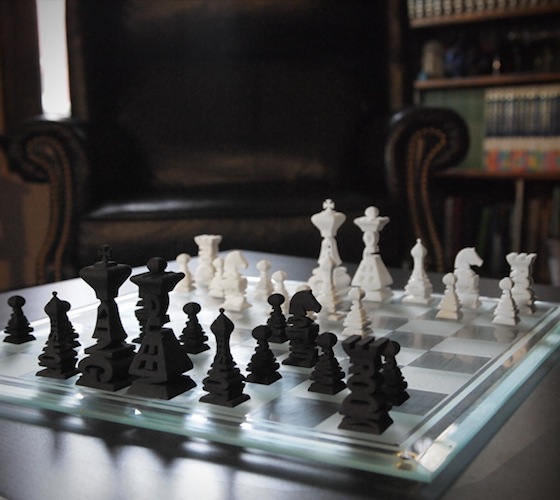 Typographical Chess Set  Typographical Chess Set