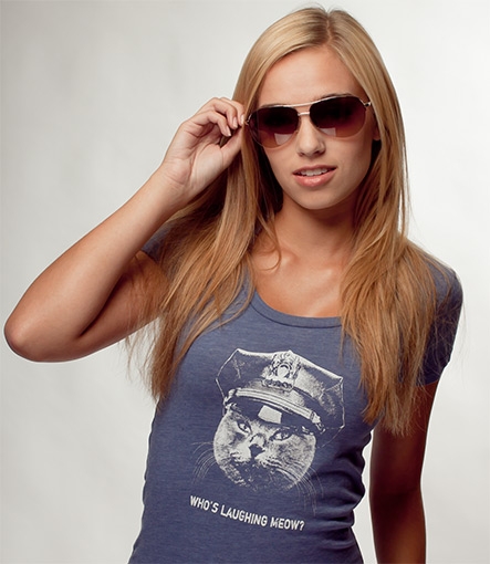 Whos Laughing Meow Custom T shirt design girl 2 Who’s Laughing Meow t shirt design