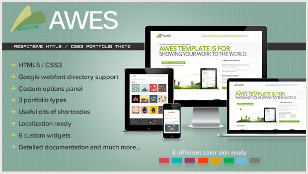 awes theme1 22 Best Responsive WordPress Themes