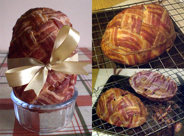 Bacon Easter Egg Stuffed with Sausage and Fried Blood Pudding bacon easter egg 1 Bacon Easter Egg Stuffed with Sausage and Fried Blood Pudding