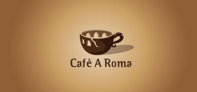Cute Food Business Logos cafe a roma coffee shop restaurant logos 650x304 Cute Food Business Logos