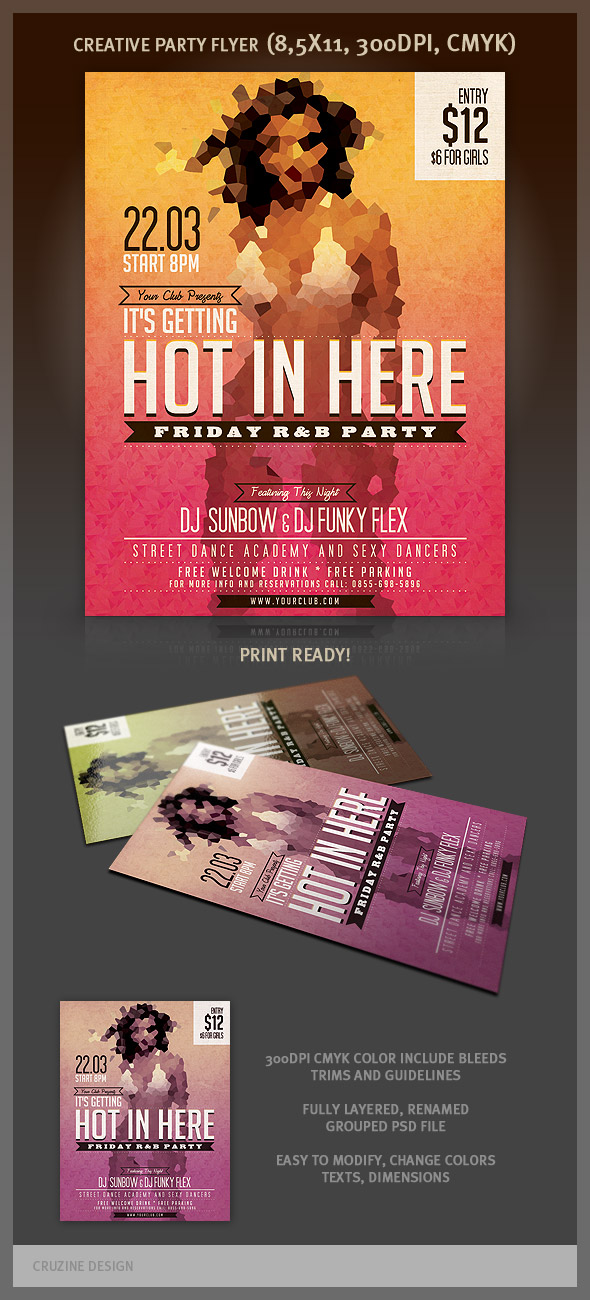 Modern and creative party flyer templates cruzine15b Modern and creative party flyer templates