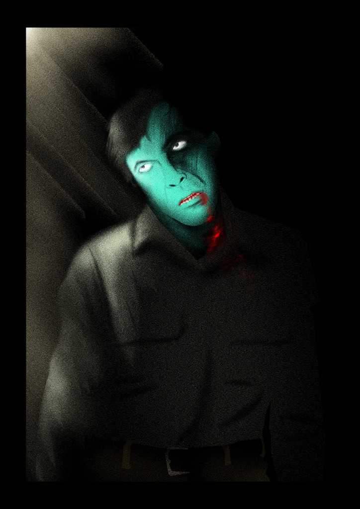 dawn blue DAWN OF THE DEAD (HAND FINISHED WITH A GUN SHOOT OF RED) by Rocco Malatesta 