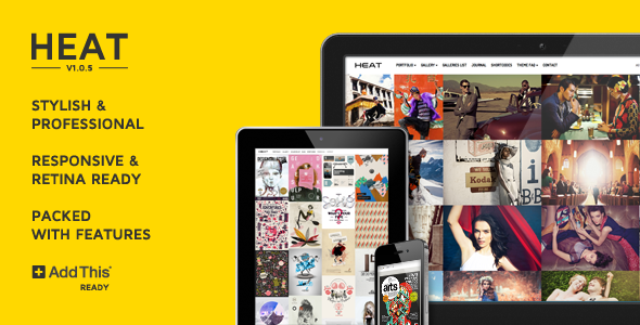 heat premium portfolio wordpress theme WordPress Creative Themes, February 2013