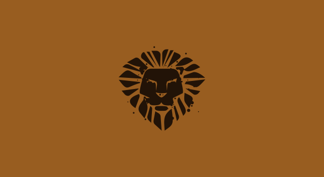 The Lion logo, designed by Utopia lion dark brown logo design symbol by Utopia branding agency The Lion logo, designed by Utopia