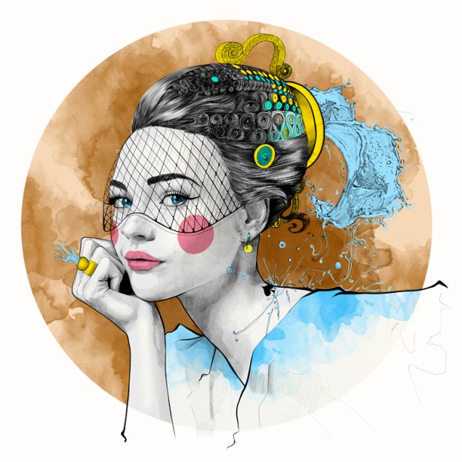 Mustafa Soydans Zodiac Illustration series Exclu for Trendland mustafa soydan astro illustrations Aquarius 650x650 Mustafa Soydans Zodiac Illustration series Exclu for Trendland