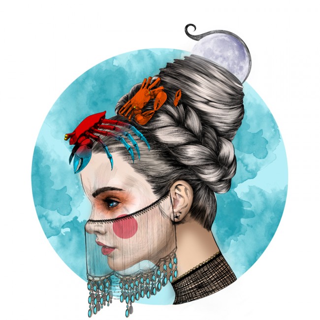 Mustafa Soydans Zodiac Illustration series Exclu for Trendland mustafa soydan astro illustrations cancer 650x650 Mustafa Soydans Zodiac Illustration series Exclu for Trendland