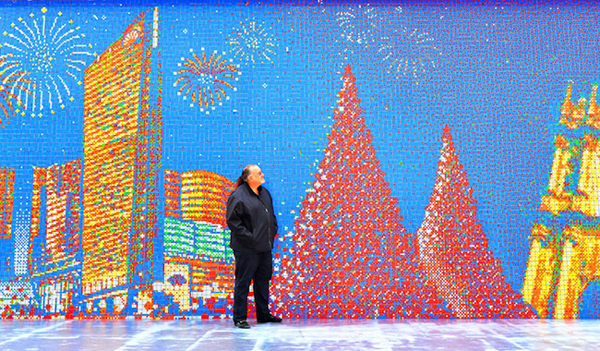 Unique Mural Made of Rubik’s Cubes Unique Mural Made of Rubik’s Cubes