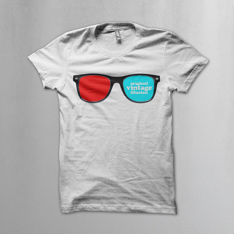 vintage icons 02 3D glasses tee 3D glasses t shirt. Vintage icons collection
