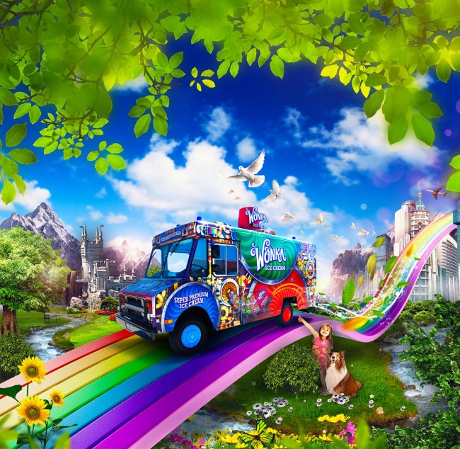 Wonka Ice cream Van Livery Award winning wonka van advert by Neil duerden detail 5 650x634 Wonka Ice cream Van Livery Award winning