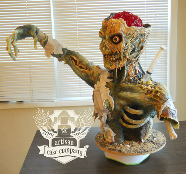 Zombie Cake made from Rice Krispy Treats zombie cake 1 Zombie Cake made from Rice Krispy Treats