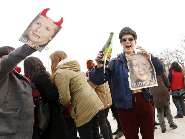 In Britain, Demonstrators Celebrated the Death of Margaret Thatcher 158 650x488 In Britain, Demonstrators Celebrated the Death of Margaret Thatcher