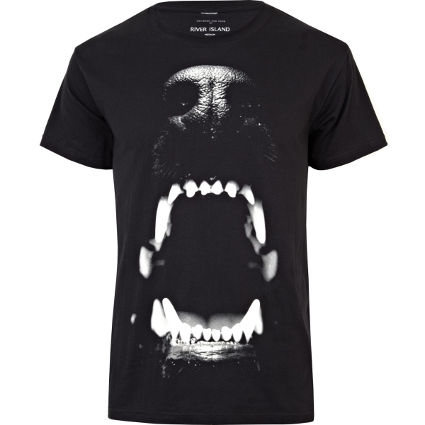 Black dog bite print t shirt 264278 main Black dog bite print t shirt