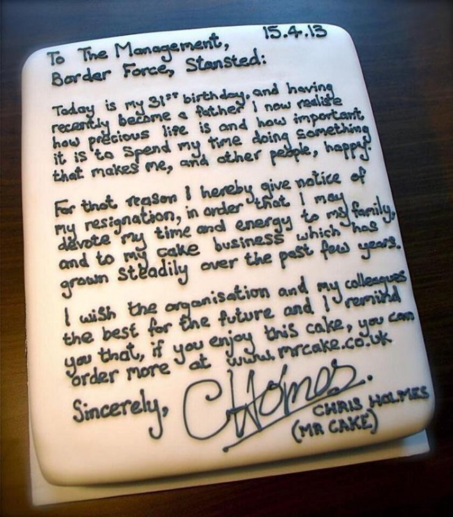 64424 540702892647910 281511667 n 650x742 Cake Resignation