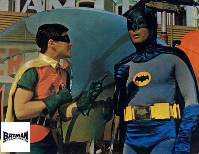 Adam West and Burt Ward in Batman 1966 2 650x504 Adam West and Burt Ward in Batman, 1966
