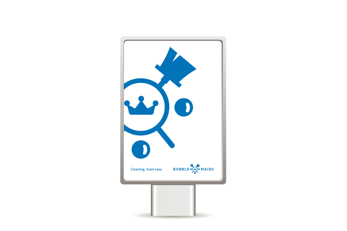 Bubble Maids logo design, by Utopia Bubble Maids billboard design by Utopia Bubble Maids logo design, by Utopia