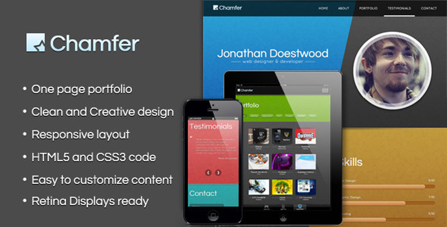 10 One Page Portfolio WordPress Themes Chamfer – One Page Responsive Theme 10 One Page Portfolio WordPress Themes