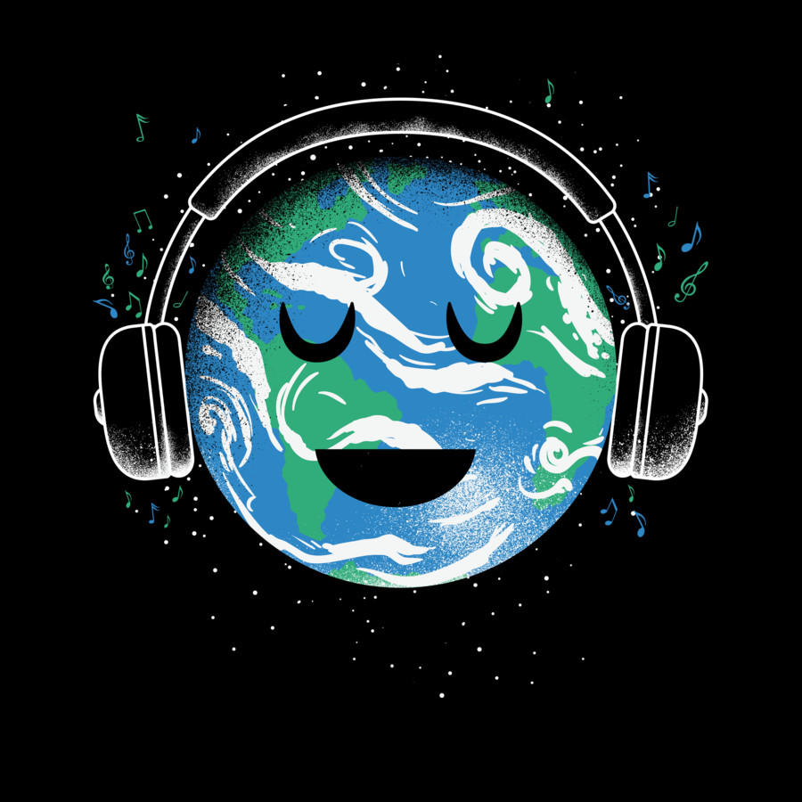 The whole earth loves music t shirt design by biotwist Daily Tee The whole earth loves music t shirt design by biotwist The whole earth loves music t shirt design by biotwist