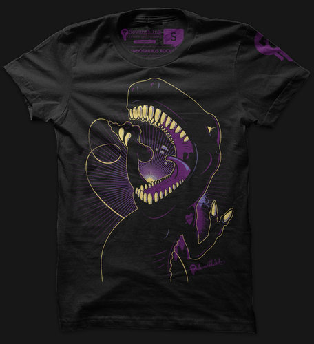 Tyrannosaurus RockStar t shirt design by seventhink Daily Tee Tyrannosaurus RockStar by seventhink Tyrannosaurus RockStar t shirt design by seventhink