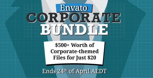Ends April.  large preview2 Envato Corportate Bundle is out! 500$ worth of items for just 20$ for a short period of time.