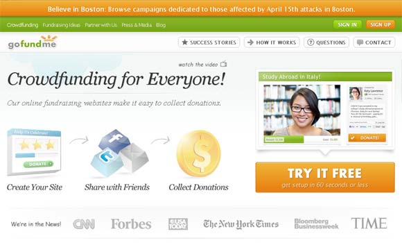 GoFundMe Top 10 Crowdfunding Sites