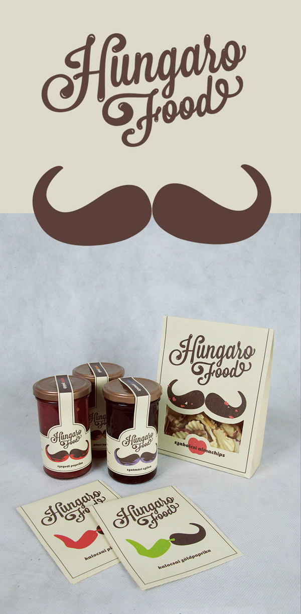 Some Really Cool Food Packaging for Inspiration Hungaro Food Packaging design using moustache creatively Some Really Cool Food Packaging for Inspiration
